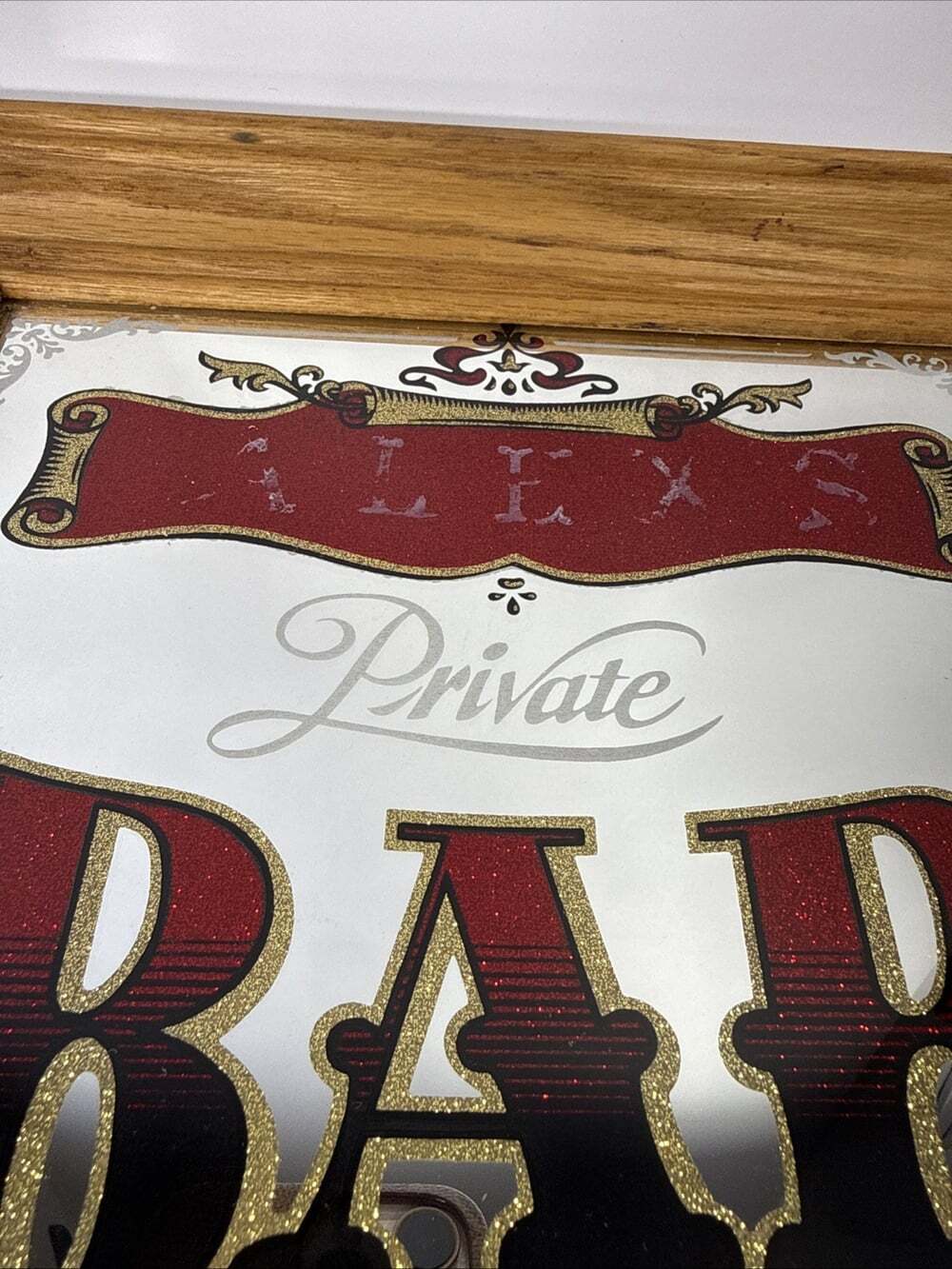 Outlaw's Private Bar Purveyor of Fine Spirits to Fine Friends Mirror Framed - Picture 3 of 7